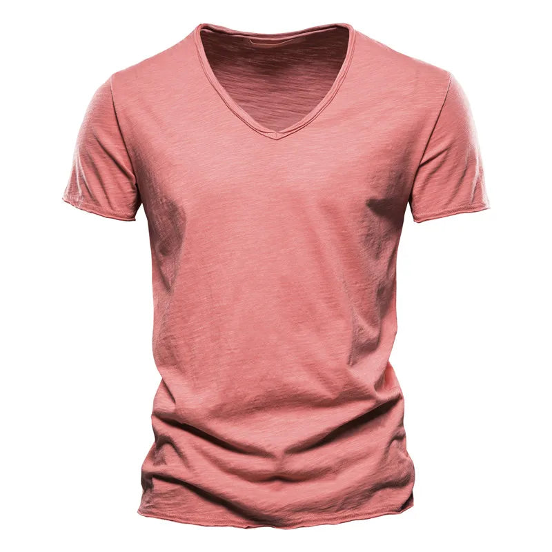 Men's Cotton T-shirt V-neck
