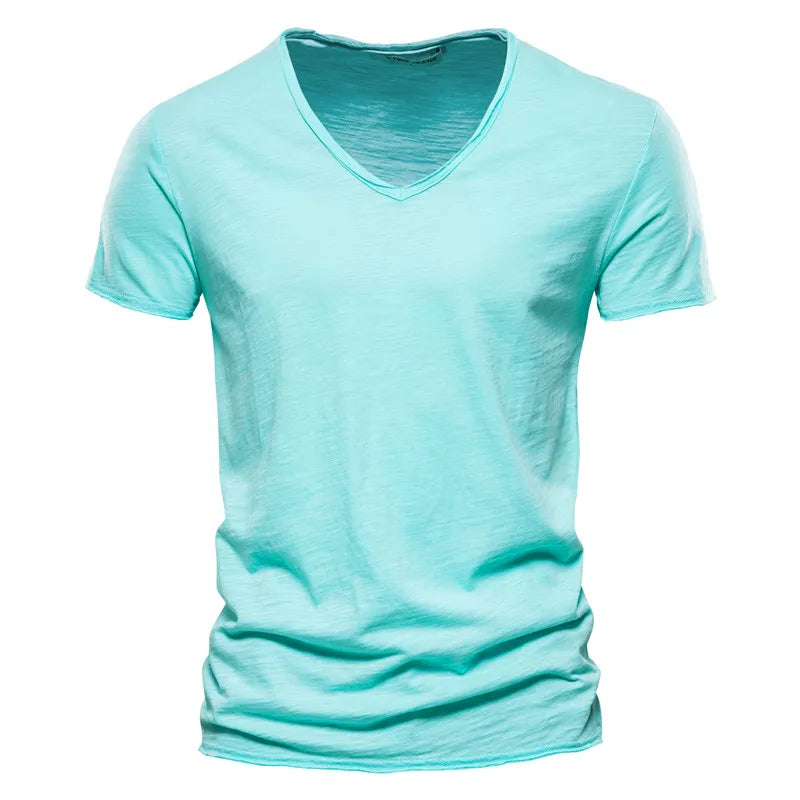 Men's Cotton T-shirt V-neck