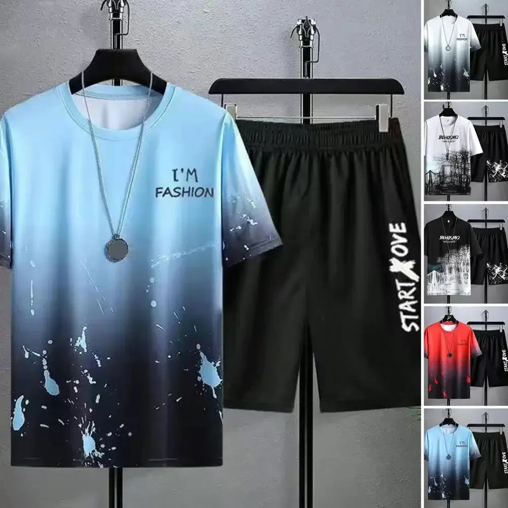 Men's Sport Suit Short Sleeve 2Pcs/Set