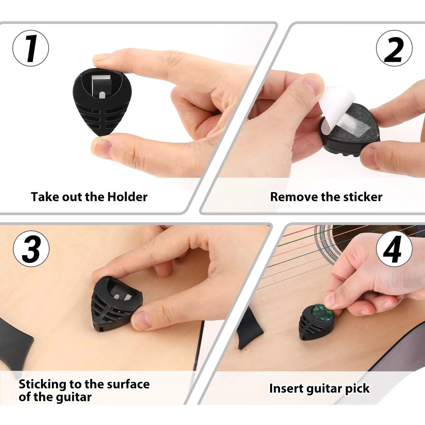 10pcs Guitar Picks & 1pc Pick Holder