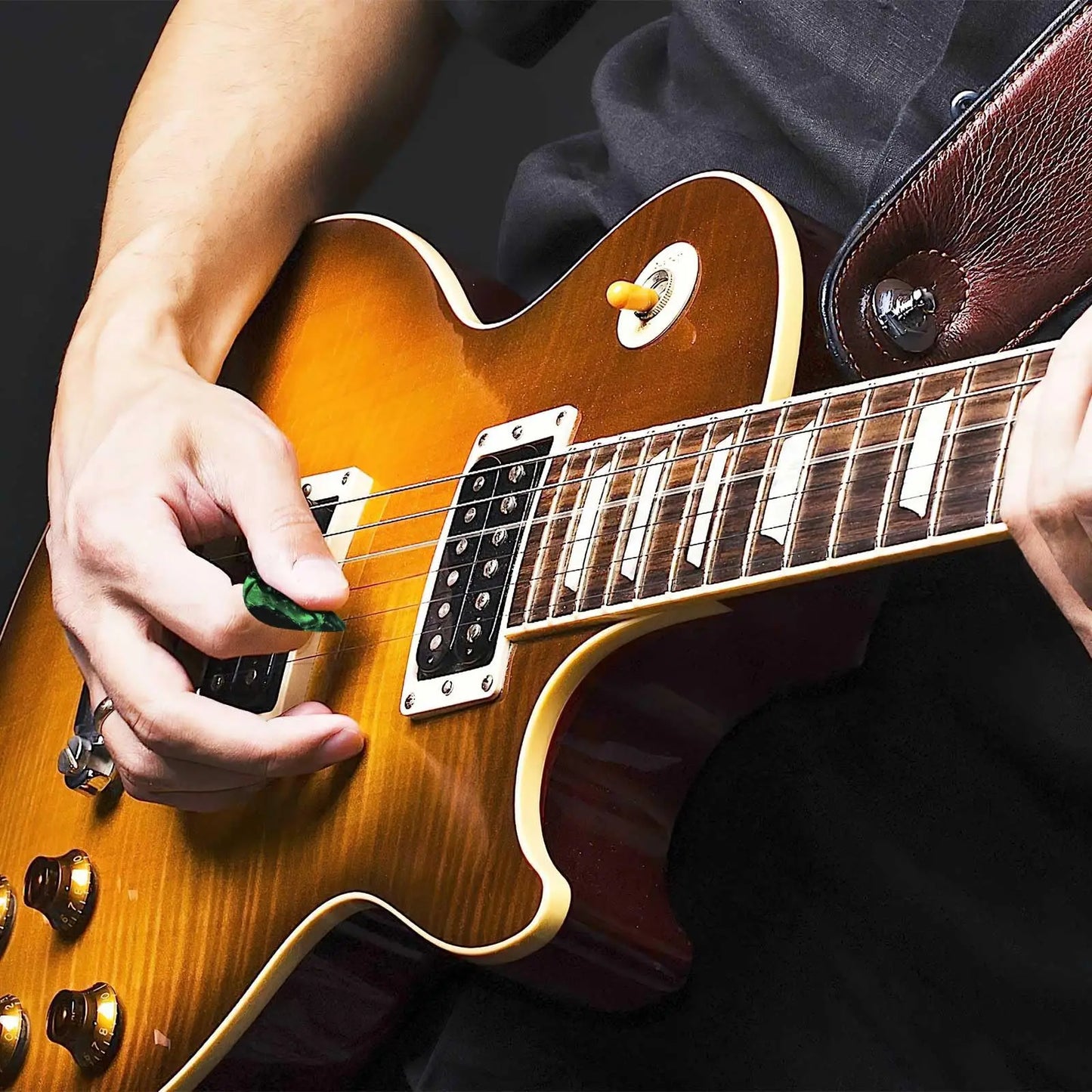 10pcs Guitar Picks & 1pc Pick Holder