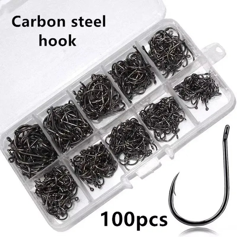 100Pcs/box 3-12 High Carbon Steel Hooks
