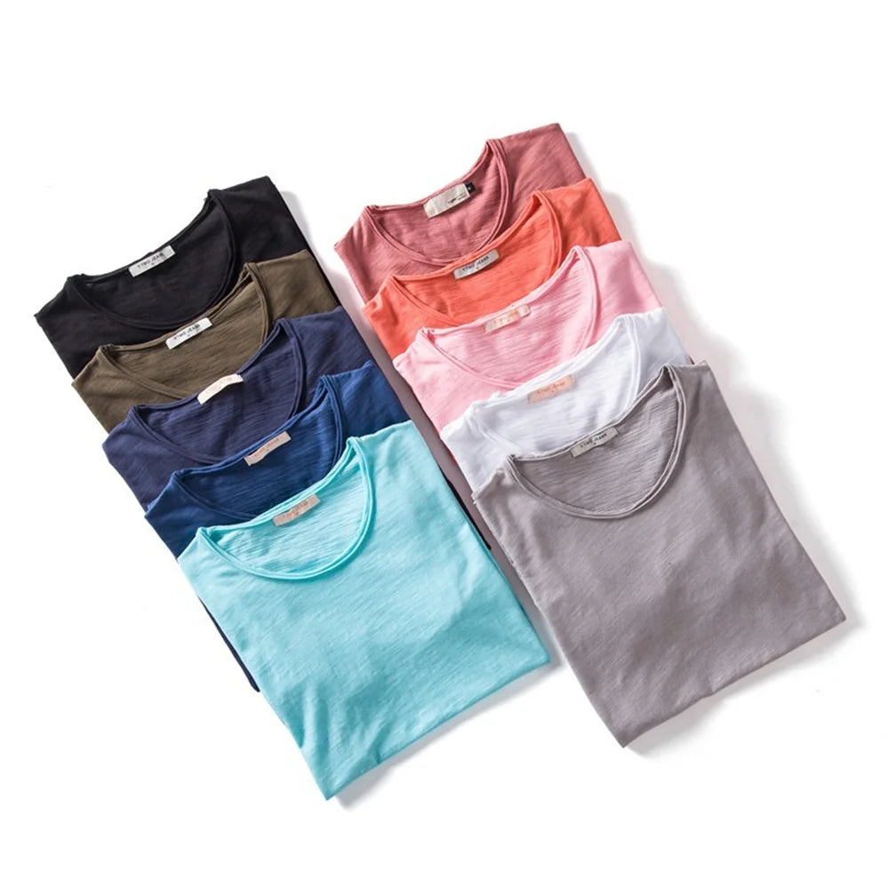 Men's Cotton T-shirt V-neck