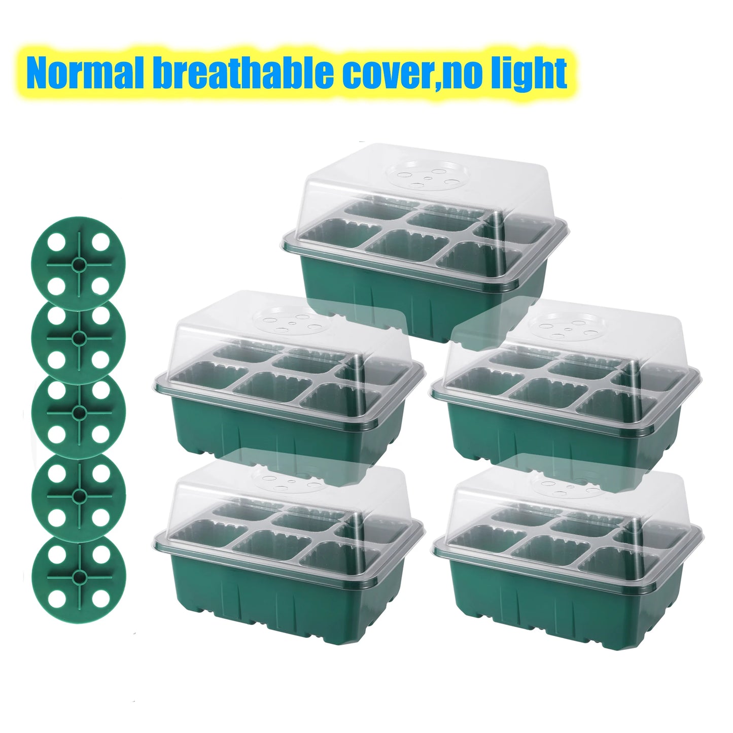 Seed Starter Tray Box With LED Grow Light Nursery Pot Seedling Germination Planter