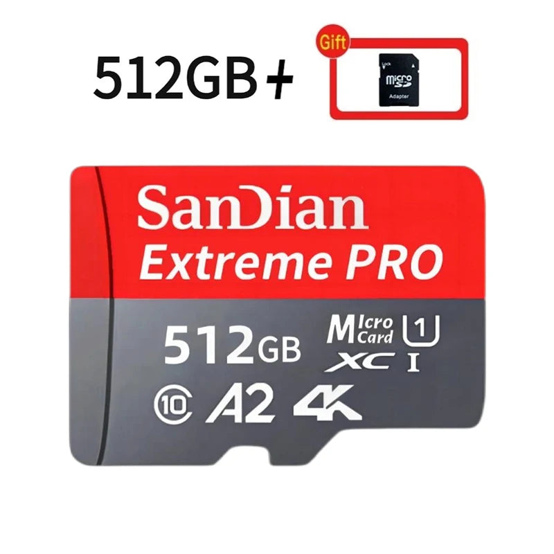 Sandian Real Capacity Micro SD Card 512GB 256GB 1TB 2TB Memory Card High Speed Cartao De Memoria 1/2TB For Smart Phone Nintendo Switch
