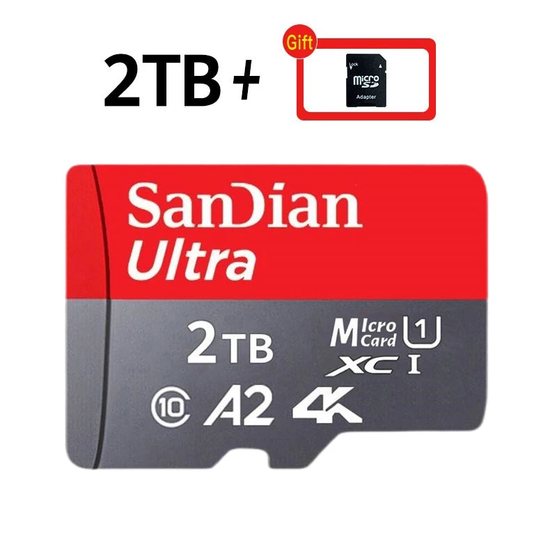 Sandian Real Capacity Micro SD Card 512GB 256GB 1TB 2TB Memory Card High Speed Cartao De Memoria 1/2TB For Smart Phone Nintendo Switch