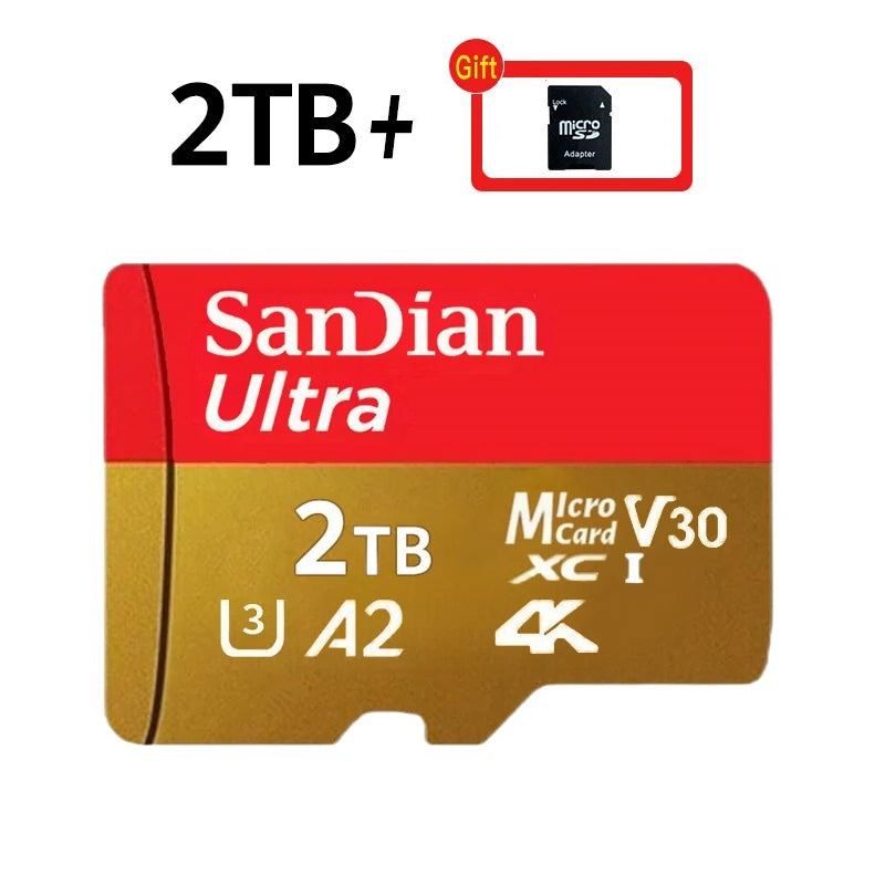 Sandian Real Capacity Micro SD Card 512GB 256GB 1TB 2TB Memory Card High Speed Cartao De Memoria 1/2TB For Smart Phone Nintendo Switch