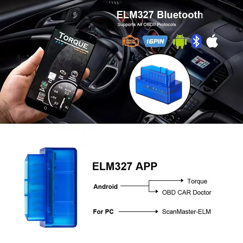 OBD2 Scanner Code Reader Bluetooth Car Diagnostic Tool