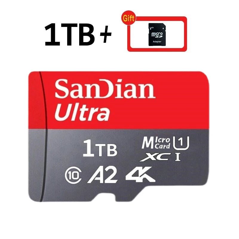 Sandian Real Capacity Micro SD Card 512GB 256GB 1TB 2TB Memory Card High Speed Cartao De Memoria 1/2TB For Smart Phone Nintendo Switch